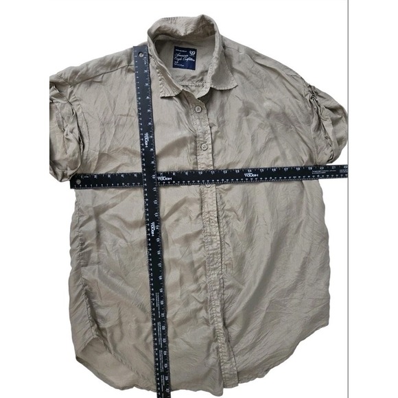 American Eagle Outfitters 100% Silk Boyfriend Fit Shirt - Size Small - Picture 4 of 7